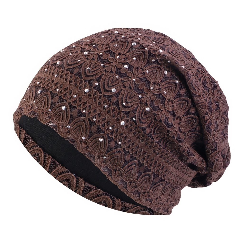 Hats 4 Heads Brown Soft Lined Chemo Beanie with Sequins